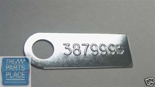 1966-67 Chevrolet L78 M-22 Muncie Transmission Tag 3879993