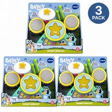 Bluey VTech Hooray Drum Set 16 Songs and Melodies Interactive Toy 3 Pack
