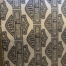 10 Wide x 15 Lg AUTHENTIC Harley Davidson Quilt Craft Fabric Black/White Cotton