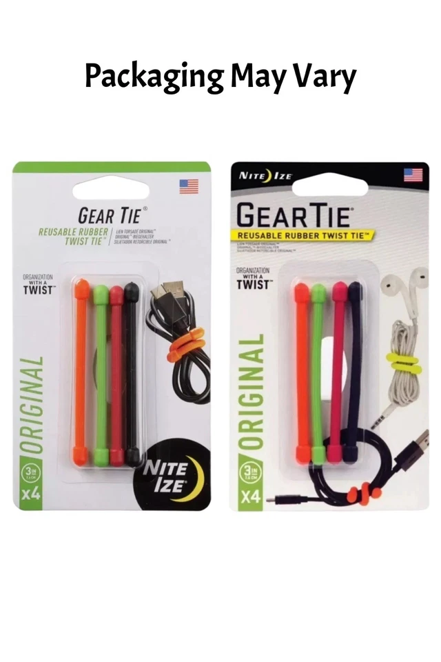 Nite Ize Gear Tie Reusable Rubber Twist Ties (Choose Color/Size) - Image 3 of 4