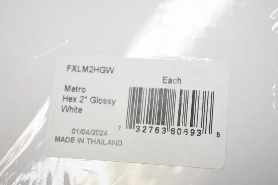 Metro Hex 2 Inch Glossy White Hexagon Mosaic Tile Sheet FXLM2HGW 10 Sheets - Image 3 of 4