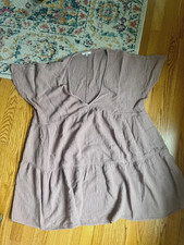 Madewell Women's Gauze Tiered Dress Size XXL Dusty Rose Mini