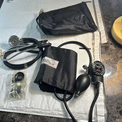 #ad #ad Moore Medical Kit Stethoscope Blood Pressure Cuff Thermometer Black Supplies $18.99