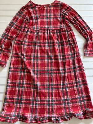 hanna andersson Girls Plaid Nightgown Red Green Pink 140