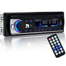 Single 1 Din Car Stereo MP3 Player Radio FM In-Dash Bluetooth Head Unit Audio SD