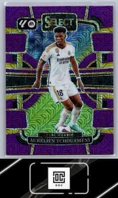 2023-24 Panini Select La Liga #67 Aurelien Tchouameni Purple Mojo