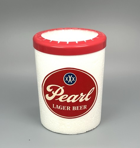 Vtg Pearl Beer Styrofoam Can Coozie / Man Cave Bar Decor / Grilling Accessories