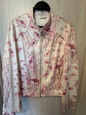 Christian Dior Galliano Era Trotter Print Denim Jacket Y2K Pink Size 40