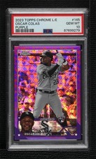 2023 Chrome Logofractor Edition Purple Refractor Oscar Colas PSA 10 GEM MT v9t