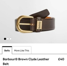 Image of BARBOUR LEATHER BELT Black - Size L 39 - 44 RRP £40 - too big since gifted