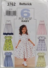 Butterick 3762 Girls flared dress pattern, si...