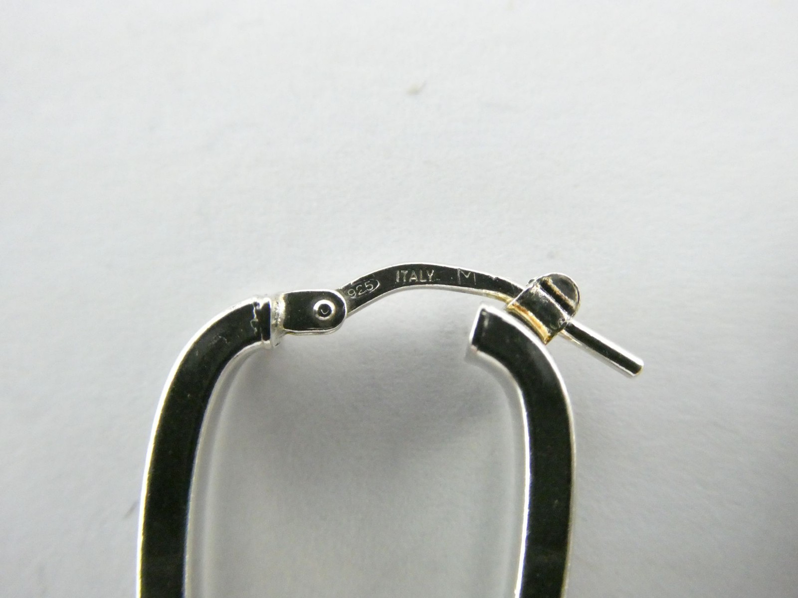 Italian Sterling Silver Rectangular Hoop Leverbac… - image 10