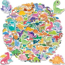 100 PC Cute Dinosaur Stickers for Kids, Vinyl Waterproof Cartoon Stickers for