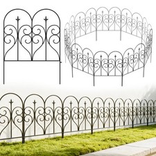 Decorative Garden Fence 32 in H x 10 ft L Outdoor Rustproof Metal Dog Pet...