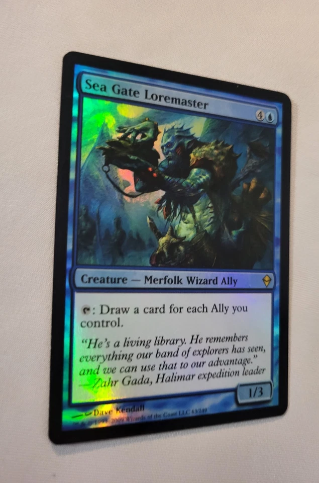 Sea Gate Loremaster Foil Magic: Zendikar #63 2009 Rare Creature Merfolk MTG - Image 2 of 4