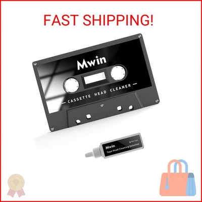 Mwin Audio Cassette Head Cleaner Tape w/ 1 Cleaning Fluids Care Wet Maintenance
