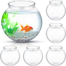 6 Pcs Fish Bowl Plastic Fish Tank Clear 100 oz Goldfish Bowl Multipurpose Round