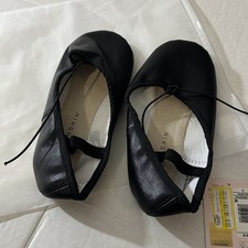 Danskin Black Ballet Shoes Slippers Girl  s Sz 13 Leather Sole New Other