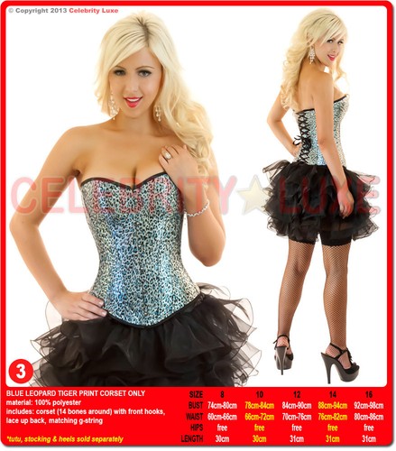 New Ladies Burlesque Corset Rockabilly Moulin Rouge Fancy Dress Costume Overbust - Picture 15 of 30