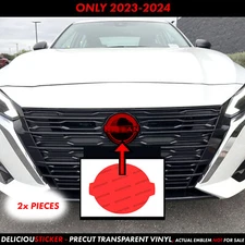 For 2023-2025 Nissan Altima Red PreCut Tint Overlay Front Emblem Decal Vinyl Ppf
