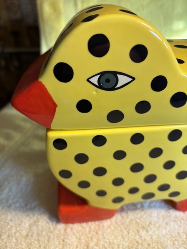 Annee Goodchild Pottery Porta Portugal vaso a pois giallo pollo EXC - Foto 8 di 13