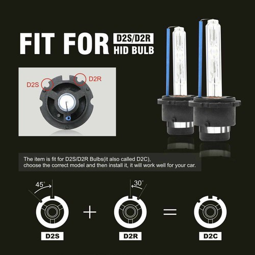 8000k Bulbs HID Xenon Low Beam Headlight Pair 2 Bulb D2S D2R D2C 8000 k 28A - Picture 8 of 10