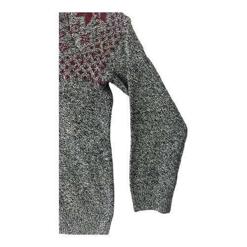 Croft & Barrow Men's Snowflake Sweater Long Sleeve 1/4 Zip Gray Red Size XL - Picture 4 of 20
