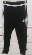Adidas Zipper Pockets Climacool Three Stripes Black Pants Medium