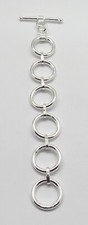 1 Piece Toggle Clasp With Extender Rings 12mm Round Silver Gold Vermeil 9cm Long