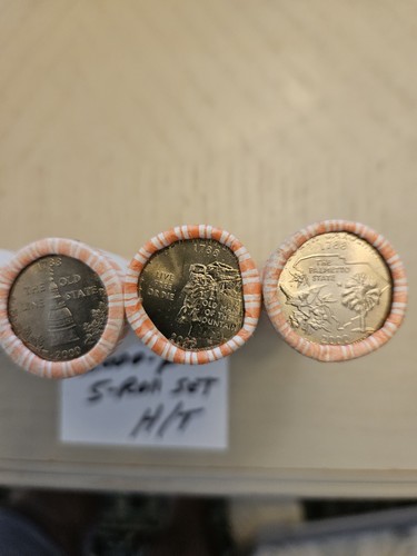 2000-P State Quarter Set US Mint Uncirculated Bank Roll's x 5 MA MD SC NH VA - Picture 3 of 5