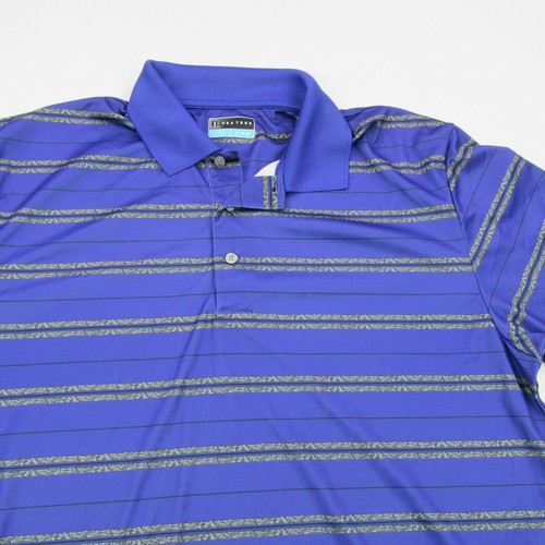 PGA Shirt Mens XL Stripes Short Sleeve Polo Golf Outdoor Lightweight - Picture 2 of 8