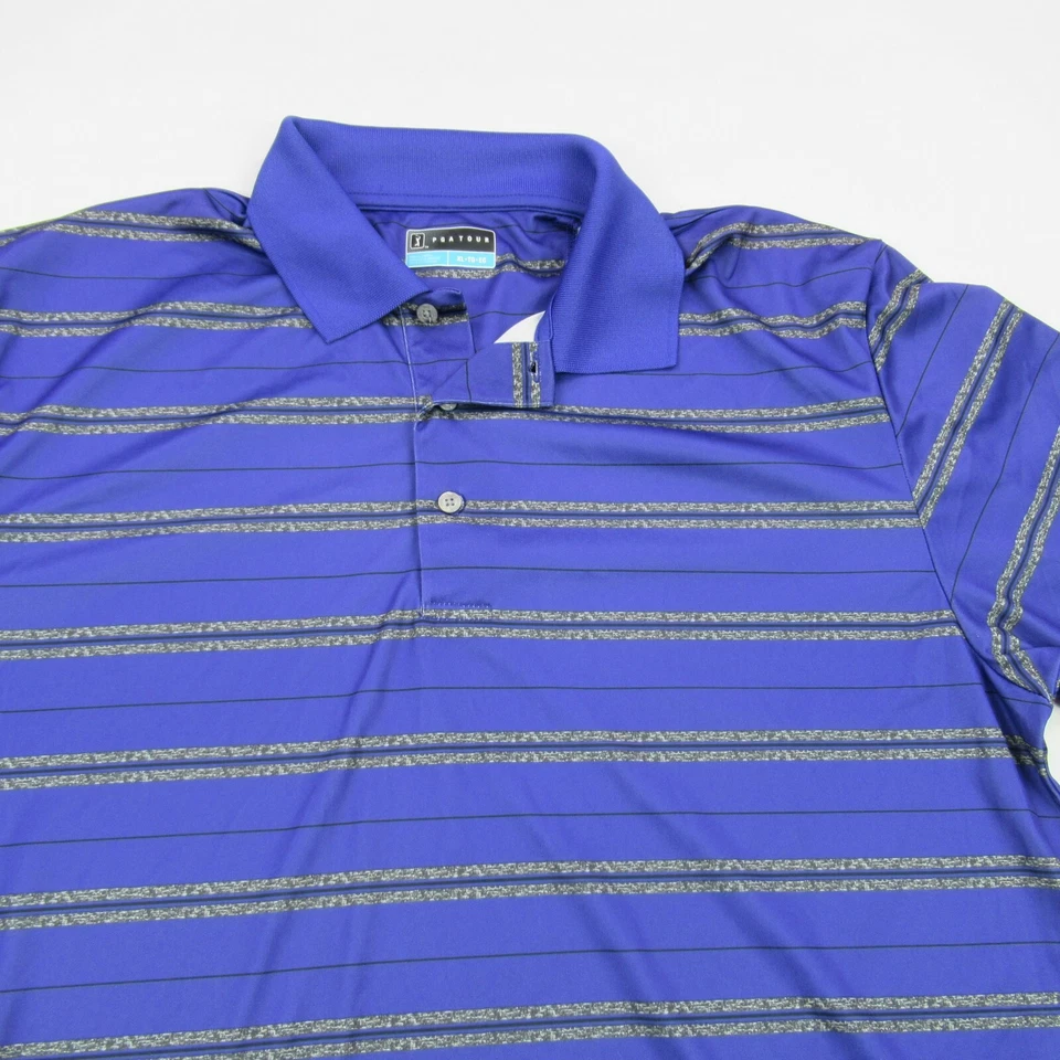 Camisa PGA Para Hombres XL Rayas Manga Corta Polo Golf Exterior Ligera Foto 2 de 4