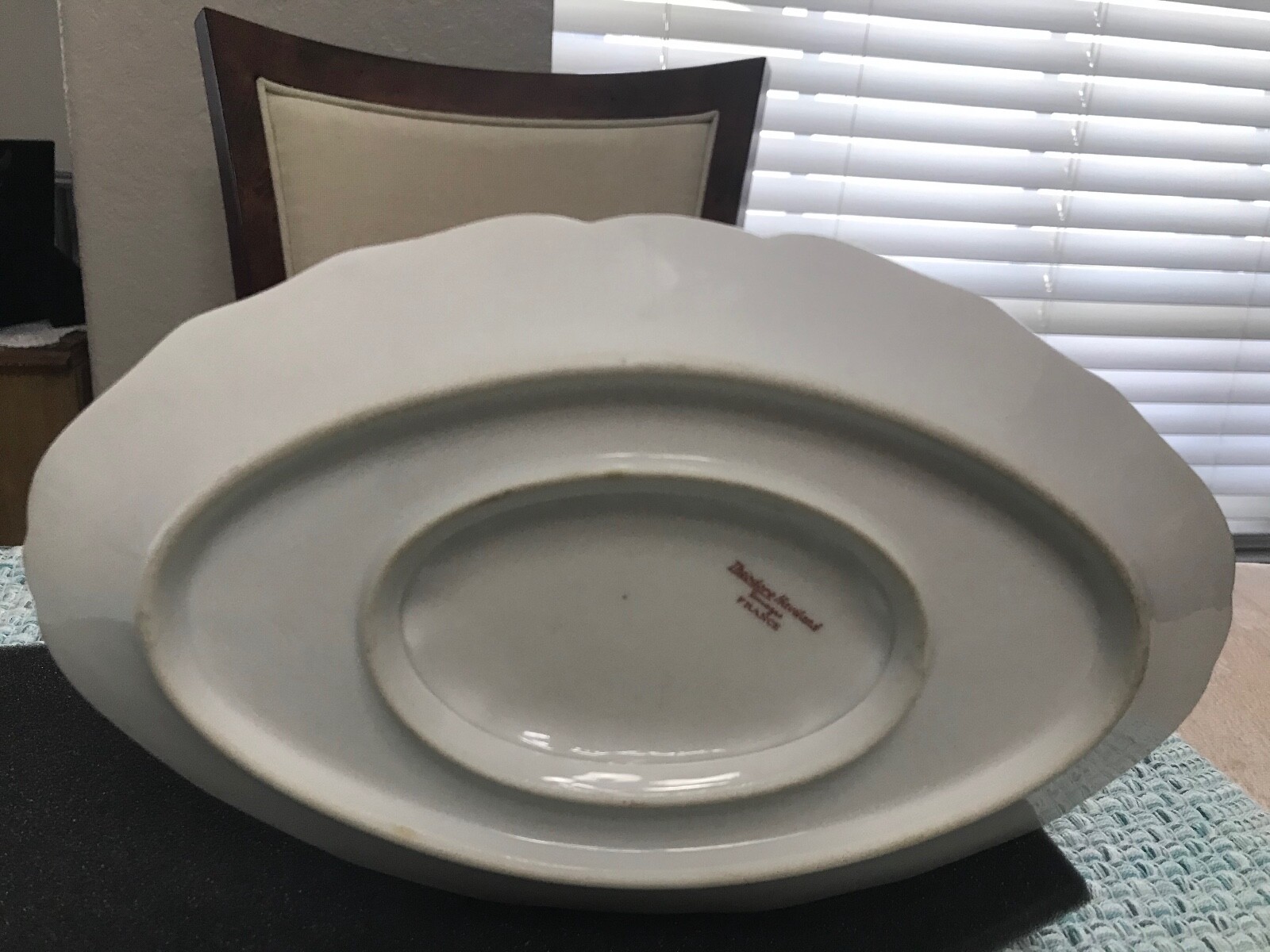 Theodore Havilland Limoges France, Schleiger, Gravy boat& plate, Porcelain, Rose