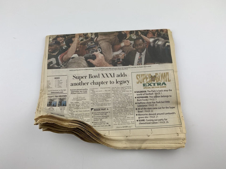 Enero 1997 Milwaukee Journal Sentinel Periódico Packers Super Bowl Mike Holmgren Foto 2 de 3