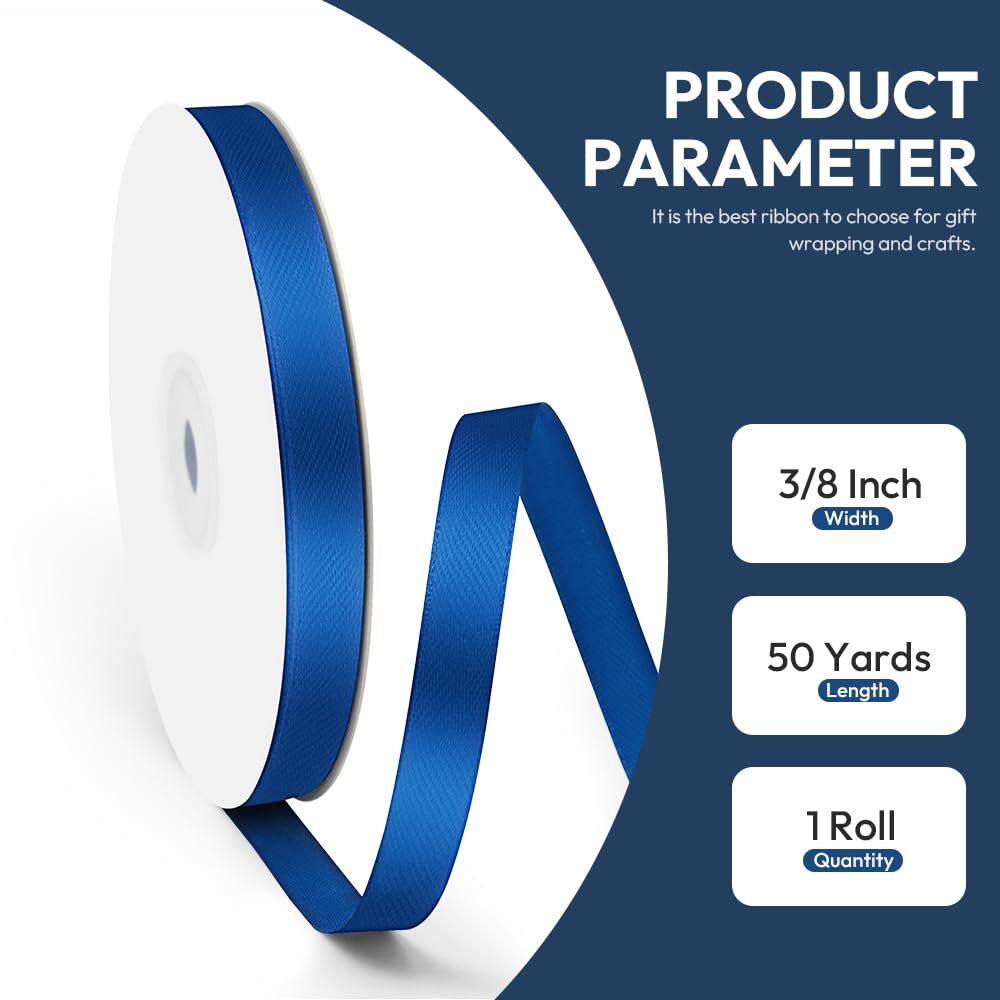 Ribbon Double Faced 800 Yards Satin Ribbon Collection - 32 Colors Of 3/ ...