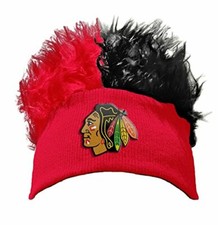 Chicago Blackhawks Flair Hair Licensed Beanie, NEW,NHL  Embroidered logo