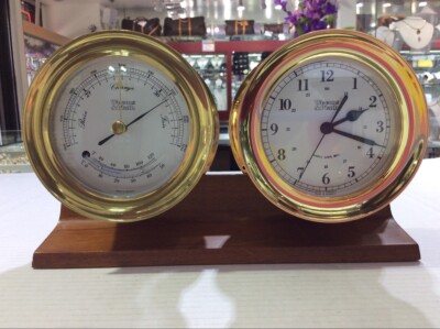 Weems & Plath 8 Day Quartz Ships Clock & Barometer *Needs Weems & Plath 8 Day Quartz Ships Clock & Barometer *Needs