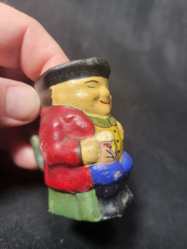 Vintage, Hand Painted, Unmarked, Unglazed? Unique, Toby Mug, Jug - Picture 11 of 14