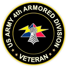 US Army 4th Armored Division Veteran Bumper Sticker Military Vinyl Decal 5"