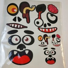 Halloween Decorating Funny Face Stickers for Kids NEW 8 SHEETS PER PACK 