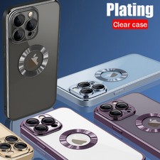 Shockproof Clear Case For iPhone 14 13 12 11 Pro Max Plating Soft Silicone Cover