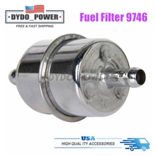 9746 Fuel Filter Chrome Canister For 38 Id Hose Carburetor Inline Gas Filter 9746 Fuel Filter Chrome Canister For 38 Id Hose Carburetor Inline Gas Filter