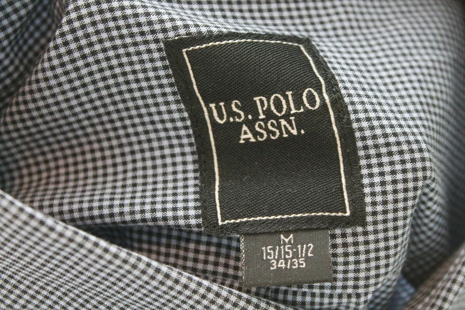 U.S. Polo Assn. Camisa de vestir para hombre azul pálido mezcla de algodón con botones talla 15-15 Foto 3 de 4