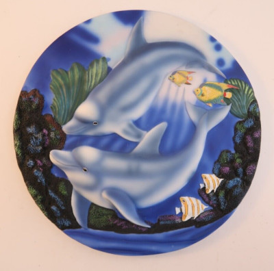 Dolphins Stepping Stone Wall Hanging Spoontique Hand Painted Ocean
