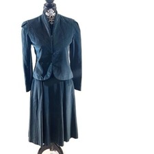 Patty Woodard Vintage Velvet Blazer and Skirt Suit Set