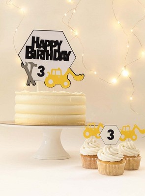 Bauarbeiter-Thema Cake Topper Set