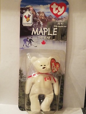 Maple The Bear-1996 McDonalds Ty Beanie Baby with Rare Errors 1993, OakBrook