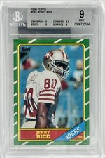 Jerry Rice 1986 Topps #161 BGS 9 Graded Mint Rookie RC HOF 49ers