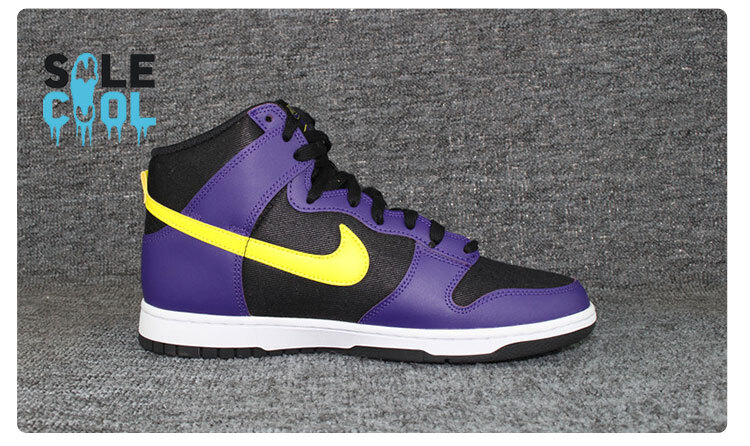 靴 NIKE DUNK HI RETRO Lakers/Court Purple UNBOXING 