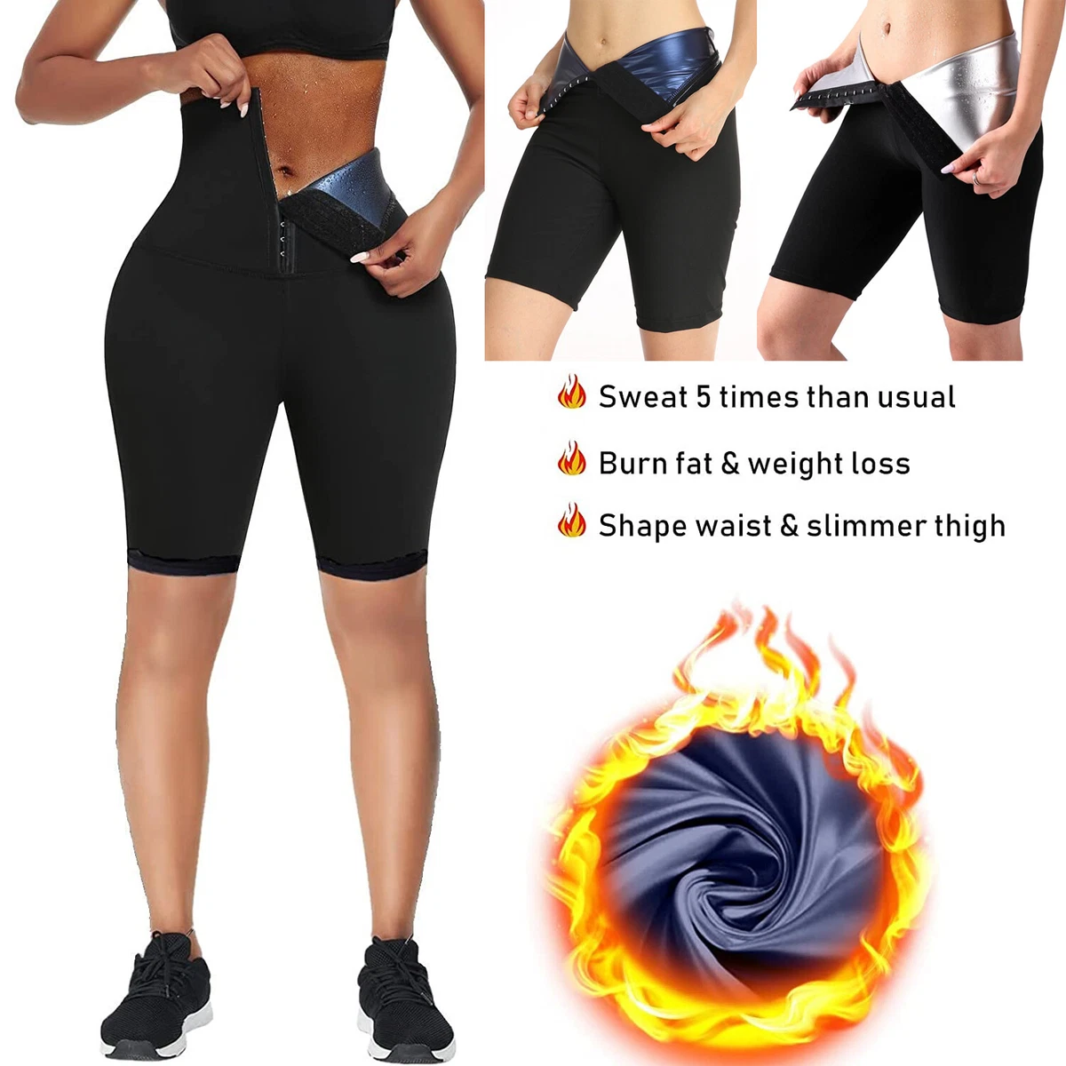 Women's Neoprene Sweat Sauna Shorts Body Shaper Pants Weight Loss